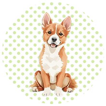 お座りをする柴系の犬のイラスト